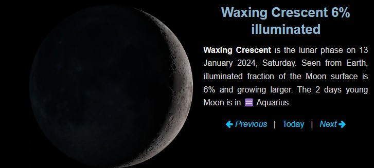 Moon phase January 13 2024