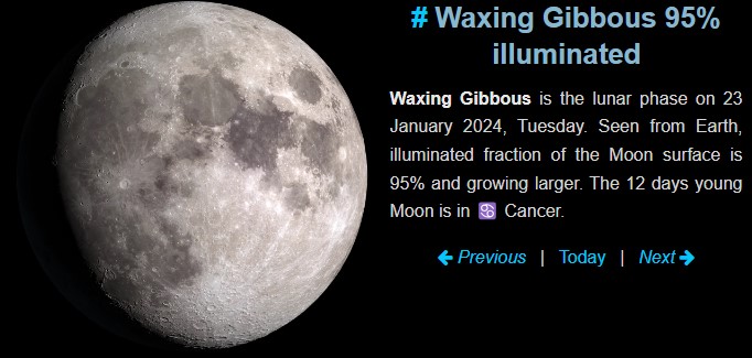 Moon phase January 23 2024